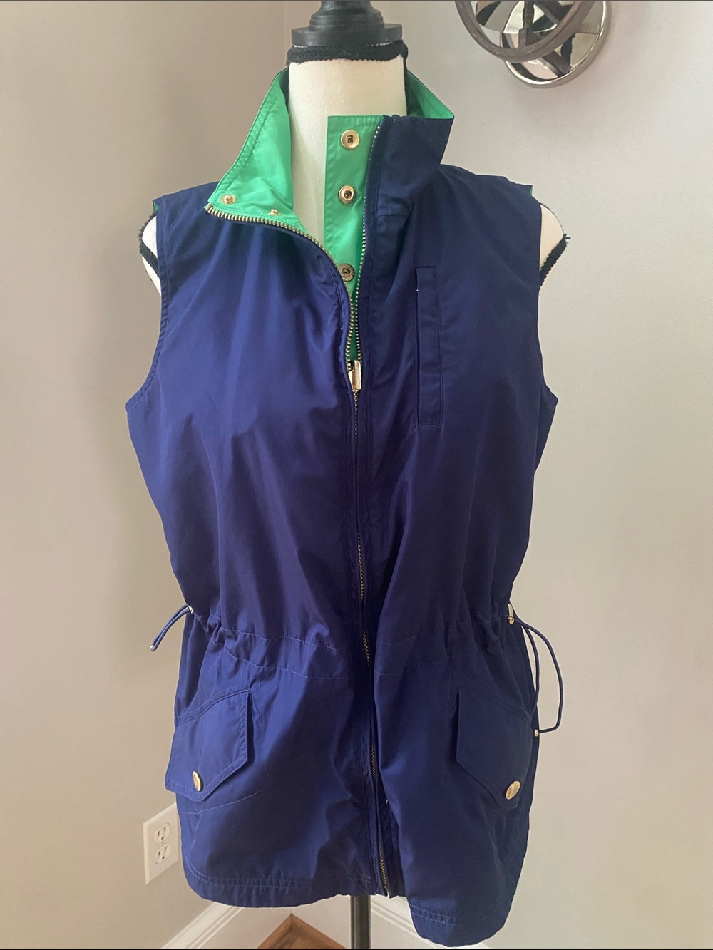 Lauren Ralph Lauren utility vest size medium reversible preppy sail drawstring